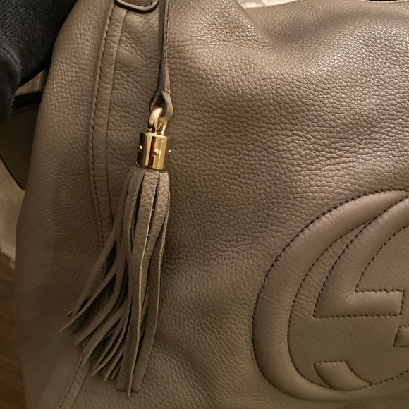 Authentic Gucci Soho Large Bag in rare light gray - Picture 4 of 5